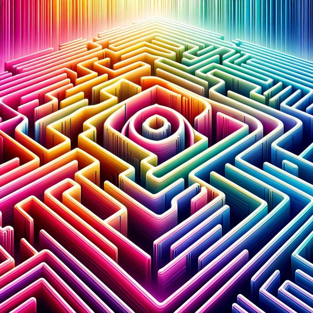 a representation of anxiety, digital art made from colorful gradients, airbrush